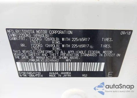 2018 Toyota Rav4 Hybrid Le from USA, damaged, VIN JTMRJREV2JD248662